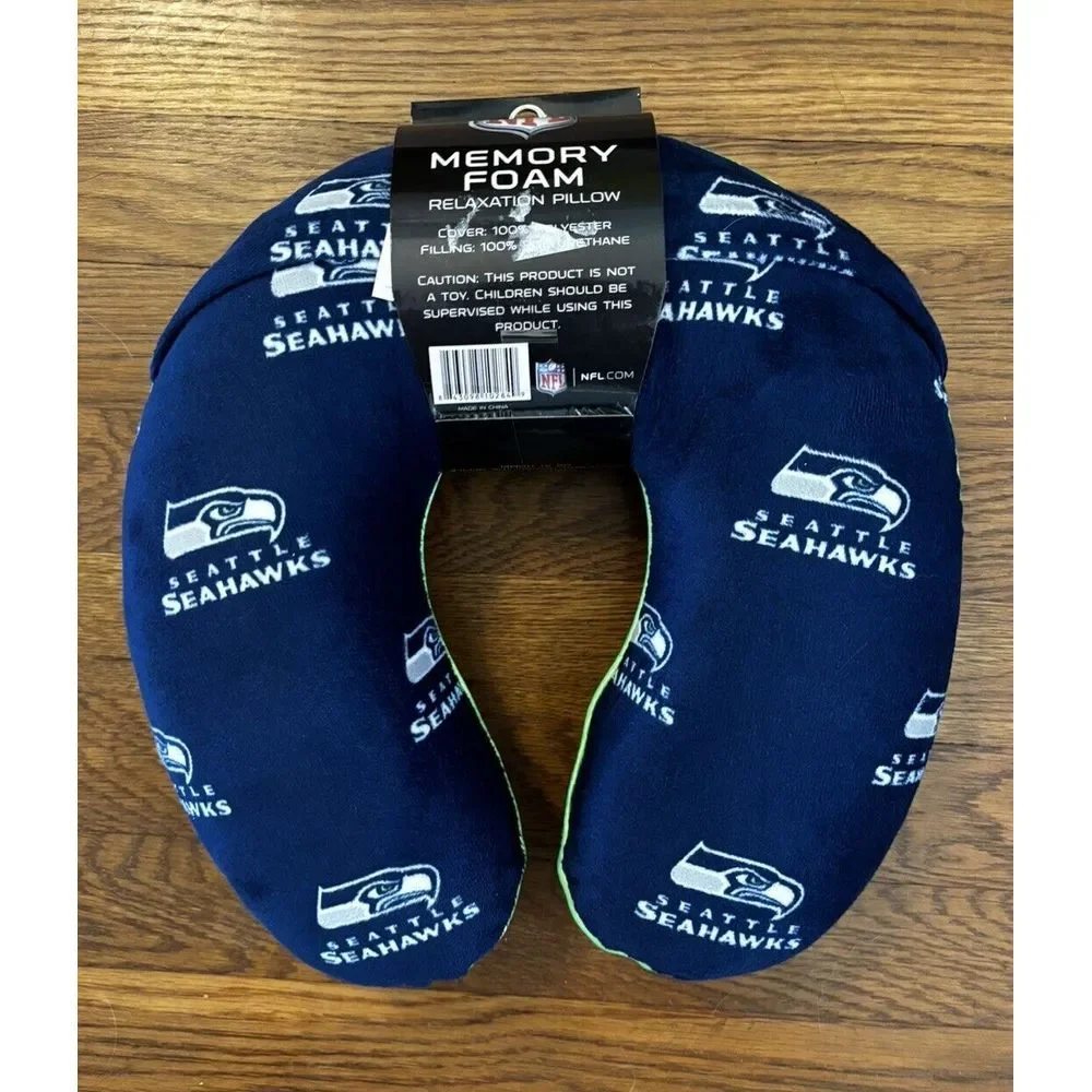 NFL Seattle Seahawks Football Official Memory Foam Travel Relaxation Neck Pillow